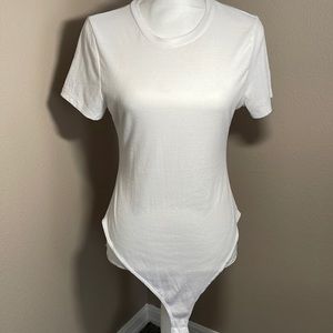 White Ribbed Bodysuit